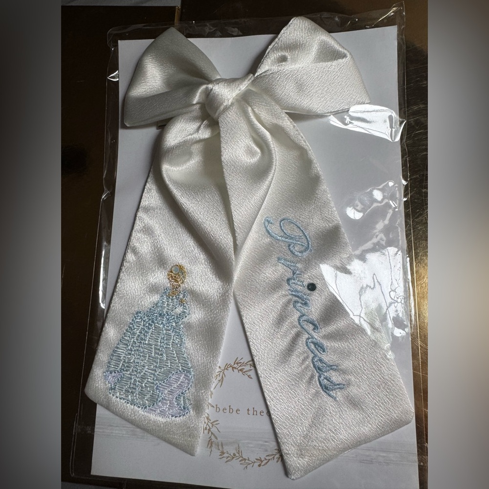 White Satin Princess Hair Bow
